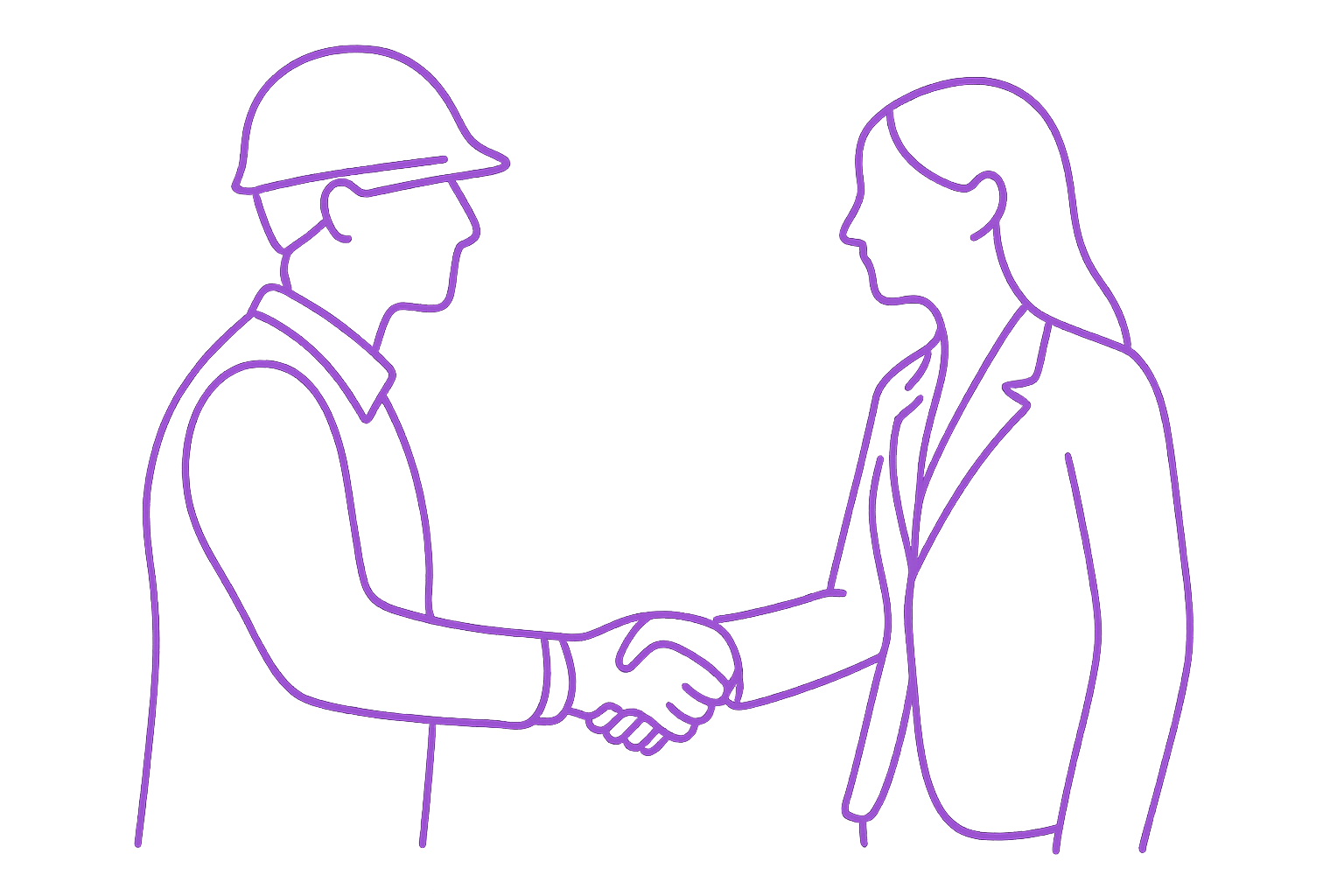 worker with business woman